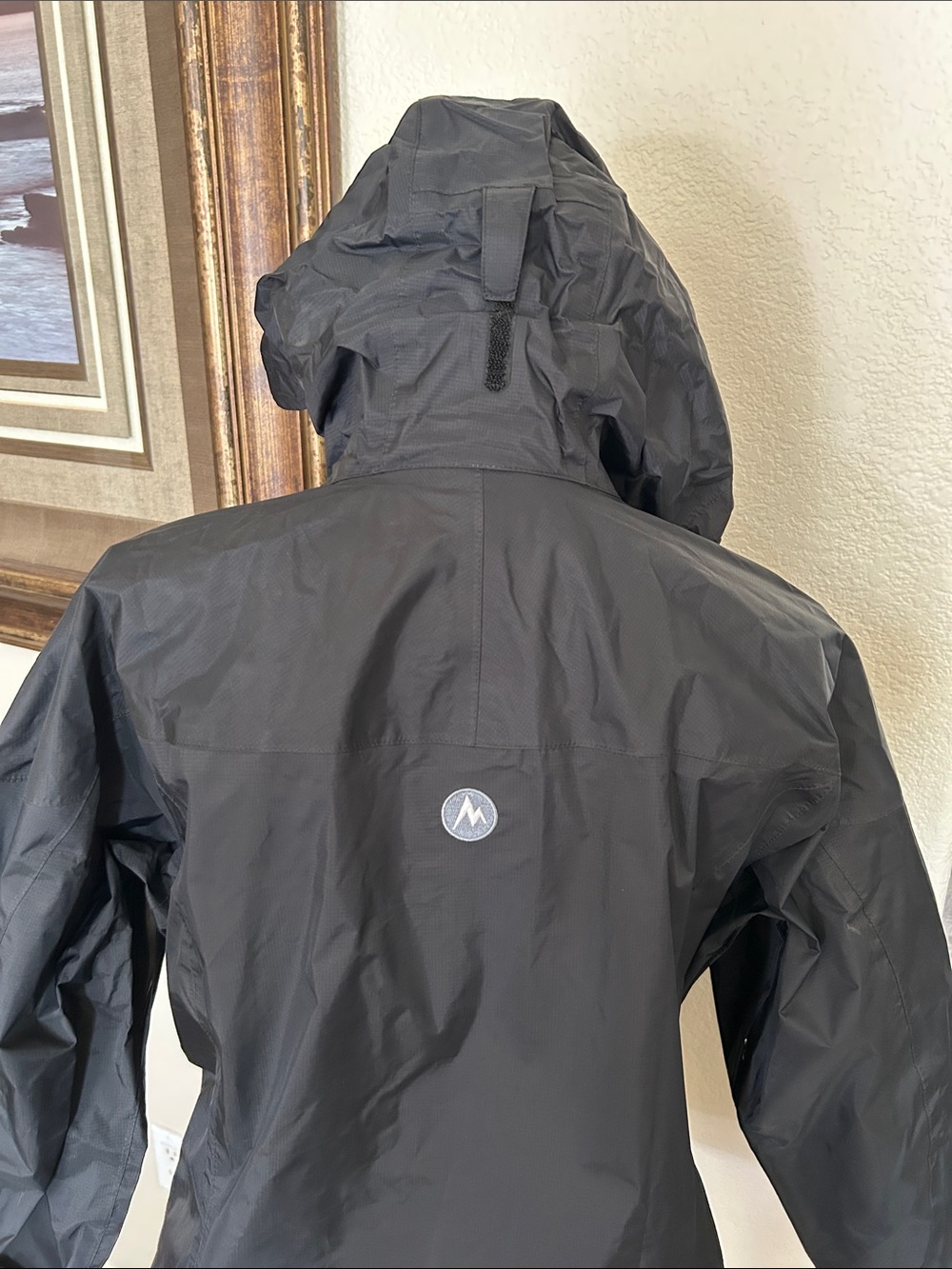 Marmot Women's Precip Eco Black Hooded Waterproof Jacket - Picture 8 of 9